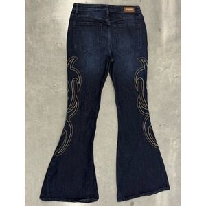 Shyanne Women's Embroidered Flare Jeans 31x34 Dark Wash Western Y2K